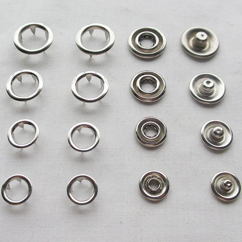 Chenkou Craft Open Ring Snap Press Fastener Button Size 9/10/12/14mm Upick 100set (9mm)