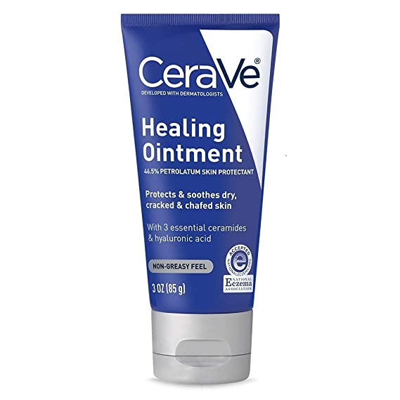 CeraVe Healing ointment | 3 ounce | cracked skin repair skin protectant with petrolatum ceramides | lanolin & fragrance free, 3 Ounce