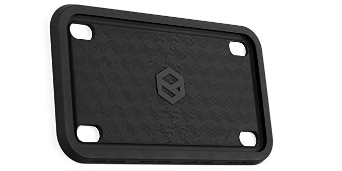 Rightcar Solutions Motorcycle Silicone License Plate Frame - Rust-Proof. Rattle-Proof. Weather-Proof. - Black