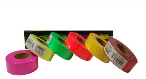 VAS HIGH Visibility Rainbow Trail Marking & Flagging Tape - Outdoor, Commercial & Industrial Use 6 Pack with Retention Strap