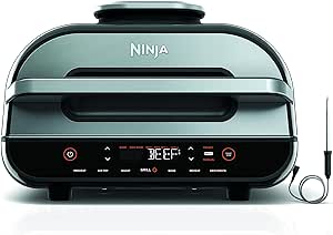 Ninja Foodi Smart XL Grill and Air Fryer, Black/Stainless Steel (AG551)