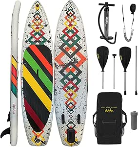 ALPIDEX Stand Up Paddle Board 320x76x15 cm Sup Planche Gonflable iSup Sac à Dos Pagaie Pompe à Double Action Laisse Max. 200 kg