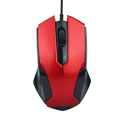 Portable Perman LC029 1200DPI USB Wired Optical Gaming Mouse Mice for Computer PC Laptop Gamer Red