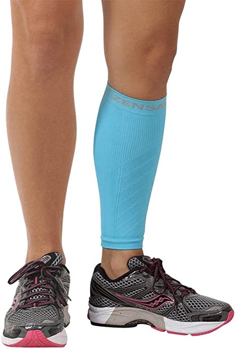 Zensah Calf / Shin Splint Compression Sleeve - Treat Shin Splints and Calf Strains - Compression Sleeve for Running, Basketball, Tennis, Hiking and Jogging - Shin Compression Sleeve (SINGLE SLEEVE)