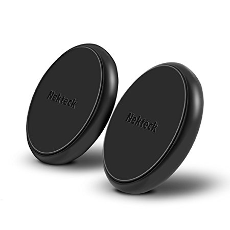 Nekteck Universal Stick On Flat Magnetic Car Mount Holder For Iphone 7 6 6S Plus 5S 5C 5 Se, Samsung Galaxy S6/S7 Edge Plus S5 Note 5 4, Lg G5, Pixle/ Pixel Xl Nexus 6P 5X, More-2Pack (Black)