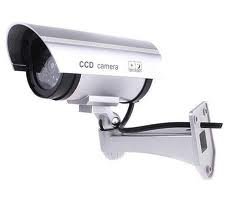 GGI Dummy Security Camera with Blinking Light, Silver