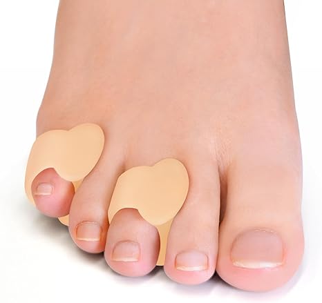 Welnove Gel Toe Separator - 6 Pack Pinky Toe Spacers - Little Toe Cushions, Small Toe Sleeves for Preventing Rubbing & Reducing Pressure (Beige)