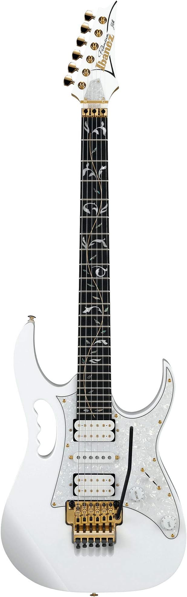 Ibanez Steve Vai Signature 6-String Electric Guitar with Bag (Right-Handed, White)