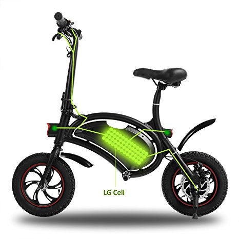 Wireless Smart E-Bike 350W 36V Folding Electric Bicycle with 15 Mile Range Cruise Control / APP Speed Setting