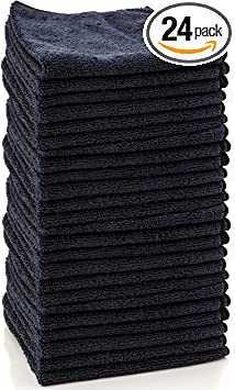 Dry Rite Premium Professional Microfiber Cloth - Pack of 24 Best Cleaning Towels for Fine Auto Finishes, Chrome, Kitchen, Bath, TV, Great for Glass- Non Scratching, Use Wet/Dry- 16x16