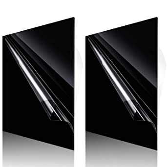 2 Pieces Acrylic Sheet Cast Acrylic Sheet 12 x 12 Inch 1/16 Inch Thick Acrylic Panel Transparent Acrylic Sheet for DIY Craft Project Sign (Black)