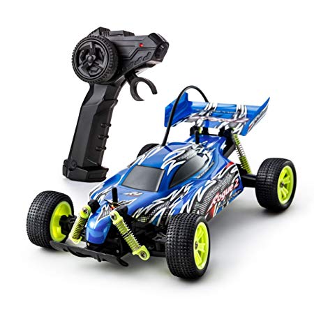 Playtech Logic Fast RC Car Girls Boys Toys Off Road Vehicle Climber | 1:18 2WD High Speed Electric Radio Remote Control Racing Buggy Car Sturdy Kids Toys   Gifts Age 7 8 9 10 Years Up, 27Mhz Blue
