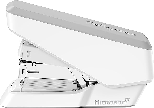 Fellowes LX860 EasyPress Half Strip One Touch Desk Stapler, 40 Sheet Capacity - White