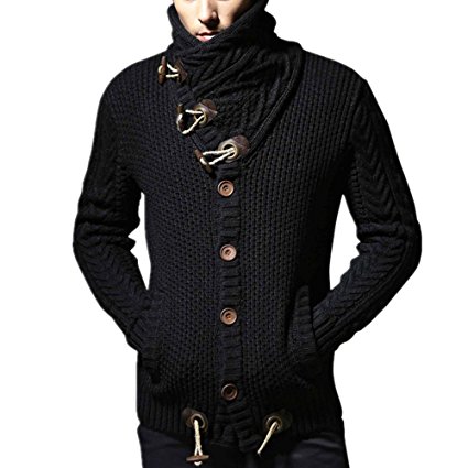 Huiyuzhi Men's Casual Knitted Jacket Cardigan Sweater Coat