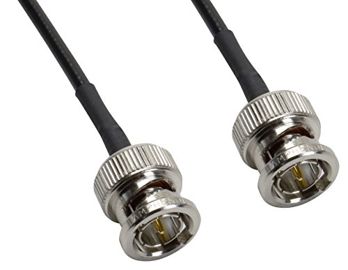 Amphenol CO-174BNCX200-025 Black RG174 Coaxial Cable, 50 Ohm, BNC Male to BNC Male, 25'