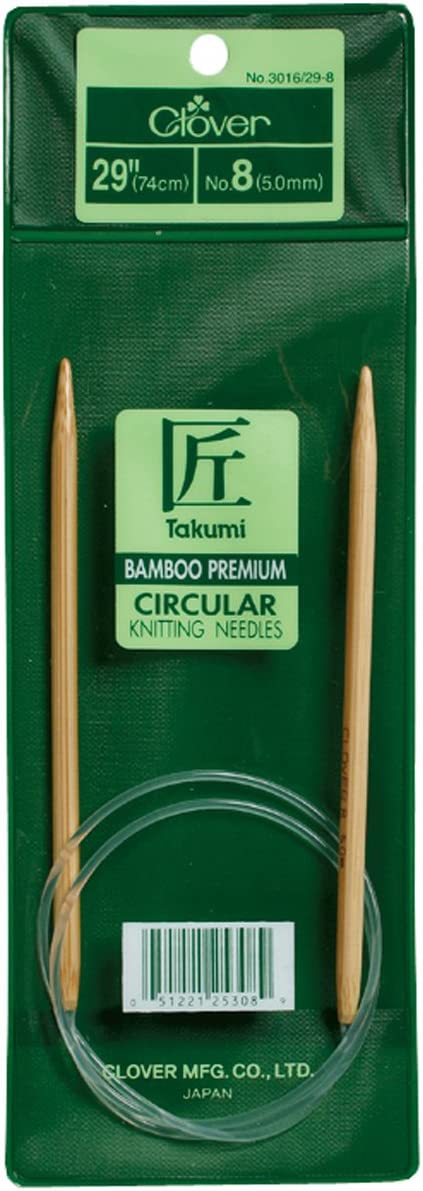 Clover Takumi Bamboo Circular Knitting Needles 29-inch-Size 5/3.75mm, 2.76 x 9.620000000000001 x 23.33 cm, Multicoloured