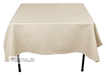 TEKTRUM 70 X 70 INCH 70"X70" SQUARE POLYESTER TABLECLOTH - THICK/HEAVY DUTY/DURABLE FABRIC - WHITE COLOR