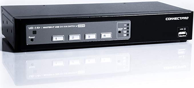 ConnectPro UD Series 4-Port DVI USB DDM KVM Switch (4 Port, No Cable)