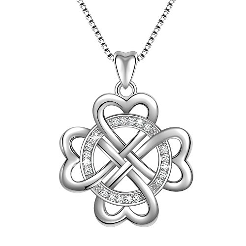 925 Sterling Silver Irish Celtic Knot Infinite Infinity Vintage Pendant Necklace, Box Chain 18" Necklace