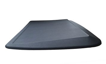 Anti-fatigue standing desk ergonomic comfort floor mat in black and brown (Black ErgoSlant 22" x 34")