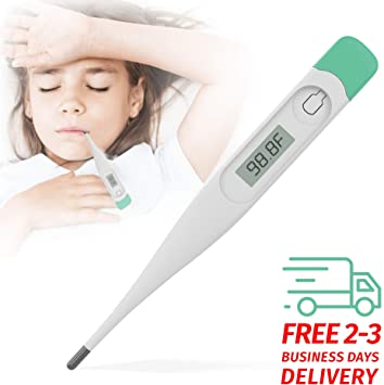 Oral Fever Thermometer for Adult & Baby | Digital Temperature Display | Fever Beep Alert | Clinical Accuracy | Extra Long Battery Life | Includes 3 Day Shipping