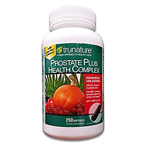 TruNature Prostate Plus Health Complex - Saw Palmetto with Zinc, Lycopene, Pumpkin Seed - 2 Pack (250 Count)