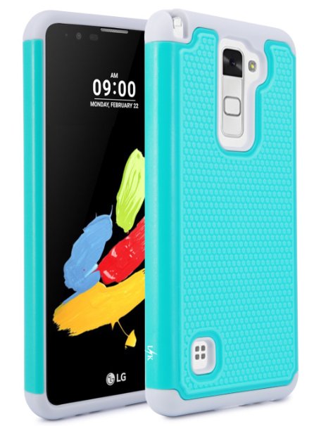 LG Stylo 2 Case, LK [Shock Absorption] Drop Protection Hybrid Dual Layer Armor Defender Protective Case Cover for LG Stylo 2 (Teal)