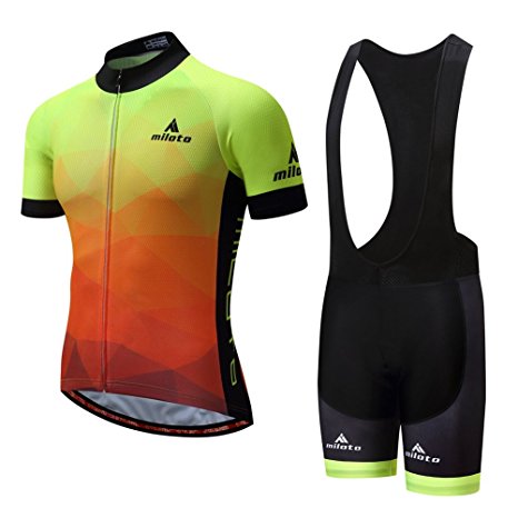 Uriah Men's Cycling Jersey Bib Shorts Black Sets Short Sleeve Reflective