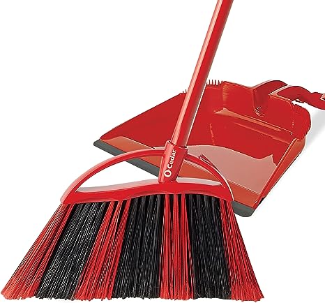 O-Cedar PowerCorner One Sweep Broom with Step-On Dustpan and 3-Piece Handle