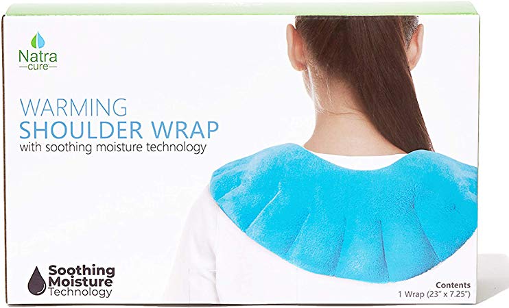 NatraCure Microwaveable Moist Heat Wrap with Silica Beads (Hot Therapy Pack and Heating Pain Relief Pad for Neck, Shoulders, Body)