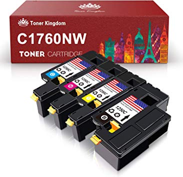 Toner Kingdom Compatible Toner Cartridge Replacement for Dell 1250 810WH C5GC3 XMX5D WM2JC to use with C1760nw 1250c C1765nfw 1350cnw 1355cn 1355cnw Printer (4 Pack)