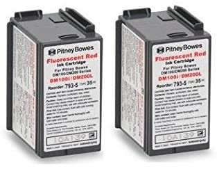 Twin-Pack of Genuine Original Pitney Bowes Brand 793-5 Fluorescent Red Ink Cartridges for: DM100/DM100i/DM125/DM125i/DM150/DM150i/DM175/DM175i/DM200L/DM225/DM225i/P700 Postage Machines