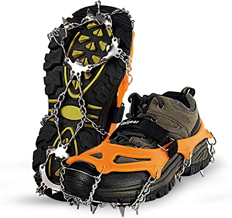 Unigear Ice Traction Cleats, Crampons Snow Cleats for Walking, Jogging, Climbing and Hiking