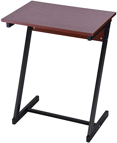 YoYoly Z Type Laptop Desk Sofa End Table, Simplistic Mobile Computer Desk, TV Stand Side Table Snack Tray for Home Office (Wine)