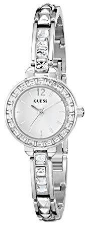 GUESS Women's U0429L1 Elegant Silver-Tone Jewelry Inspired Watch