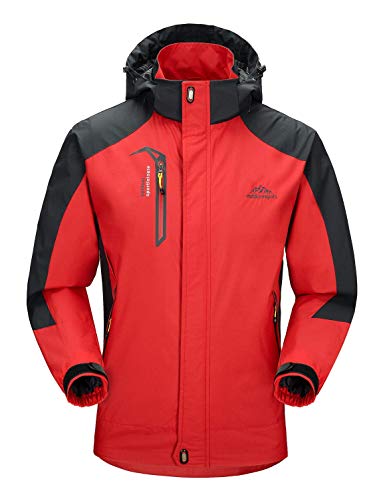 Rdruko Men's Jacket with Hood Waterproof Windproof Casual Outdoor Softshell Raincoat Sportswear