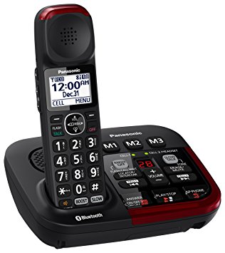 Panasonic KX-TGM430B Link2Cell Bluetooth Amplified Cordless Phone with Answering Machine, 1 Handset , Black