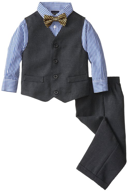 Nautica Little Boys' Patterned Four-Piece Dress Set