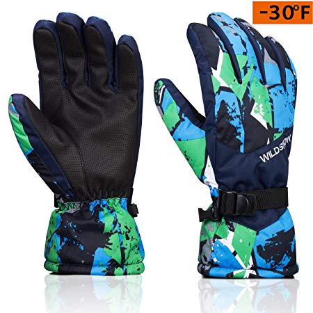 Cevapro Ski Gloves, Waterproof Thermal Gloves Winter Warm Gloves for Skiing Skating Snowboarding Shoveling Under -30℉