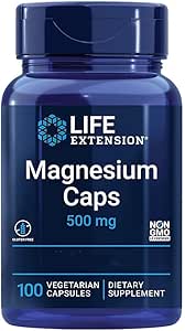 Life Extension, Magnesium Caps, 500mg, 100 vegane Kapseln, Laborgeprüft, Glutenfrei, Vegetarisch, Sojafrei, Ohne Gentechnik