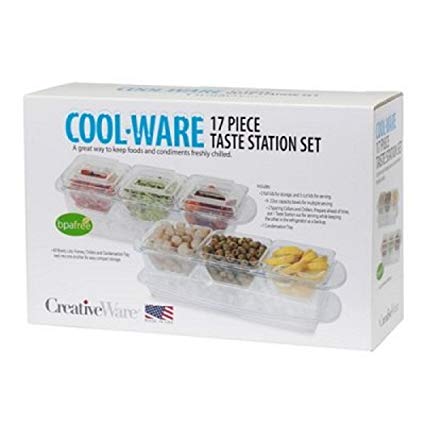 CreativeWare ULT17CLR Ultimate On Ice 17 Piece Serving Set, 22", Clear