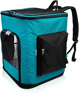 Navaris Dog Carrier Backpack - Foldable Pet Carrier Bag Rucksack with Breathable Mesh and Padded Shoulder Straps for Small Dogs and Cats up to 12kg