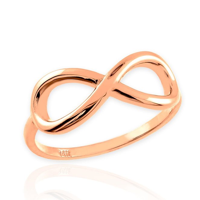 High Polish 10k Rose Gold Infinity Ring