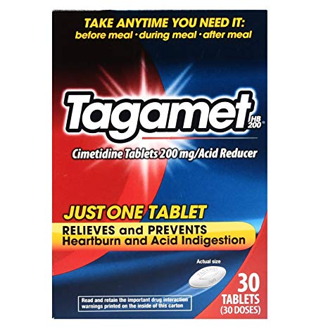 Tagamet HB 200 Acid Reducer | Cimetidine Tablets 200mg | 30-Tables Per Pack | 1-Pack