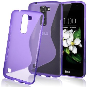 LG K7 TPU Case, Anbel Design Premium Slim Fit Flexible TPU Gel Rubber Soft Skin Silicone Protective Case Cover with Stylus for LG K7/LG Tribute 5 (Purple)