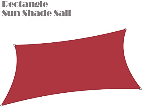 Alion Home 12' x 16' Rectangle Waterproof Polyester Woven Sun Shade Sail (1, Burgundy Red)