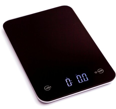 Ozeri Touch Professional Digital Kitchen Scale 12 lbs Edition Tempered Glass in Elegant Black