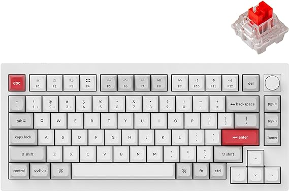 Keychron Q1 Pro Wireless Custom Mechanical Keyboard, QMK/VIA Programmable Full Aluminum 75% Layout Bluetooth/Wired RGB with Hot-swappable Keychron K Pro Red Switch Compatible with Mac Windows Linux