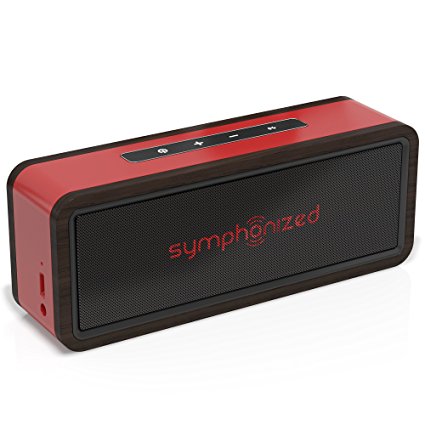 Symphonized NXT 2.0 Bluetooth Wireless Portable Speaker | Dual-Driver Audio Player | AUX Cable Included for Wired Listening | Universal Compatibility - Red