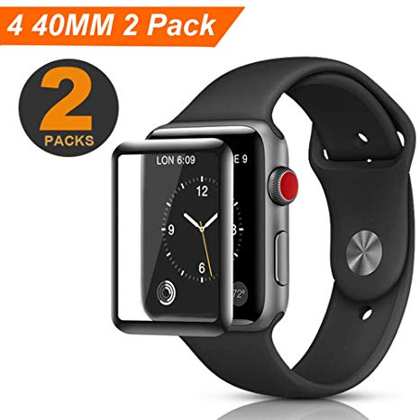 40 MM Smart Watch Screen Protector, ZAMO Screen Protector for Watch Series 4 (40mm), 3D Tempered Glass Full Coverage ,Scratch Resistant Waterproof , and No Bubble Screen Protector-2 Pack